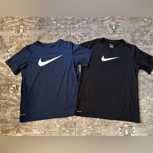 Set of 2 Nike Dri-Fit Black & Blue Tees Large